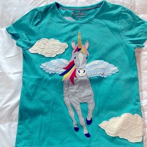 NWOT mini Boden Appliqué Tee 9/10 Unicorn